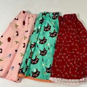 Lot 3 Girls Skirts Small Handmade Christmas Halloween Disney Star Wars Elastic